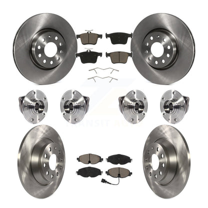 Hub Bearing Disc Brake Rotors And Pads Front Rear Kit (10Pc) For Audi TT Quattro