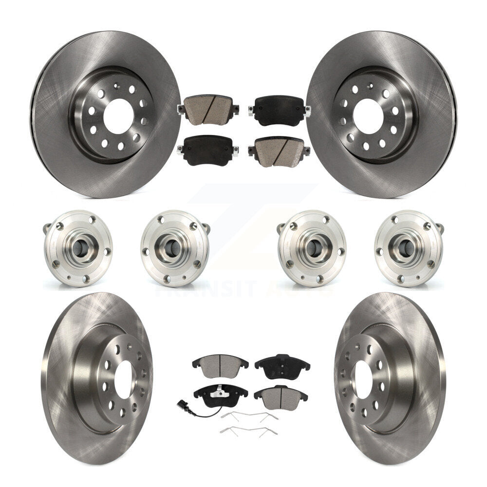 Hub Bearing Disc Brake Rotors And Pads Front Rear Kit (10Pc) For Audi Q3 Quattro