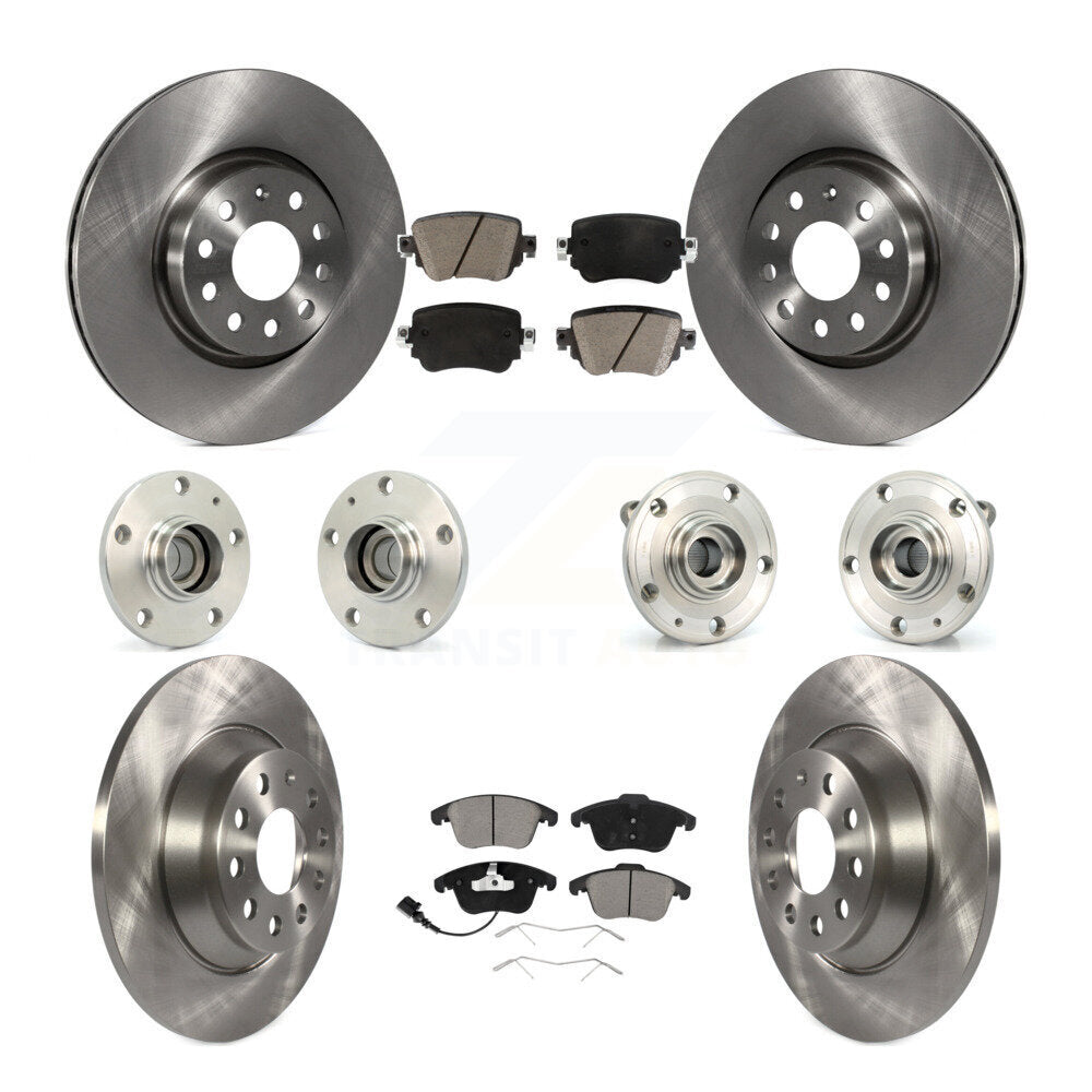 Hub Bearing Disc Brake Rotor And Pad Front Rear Kit (10Pc) For 2016-2018 Audi Q3