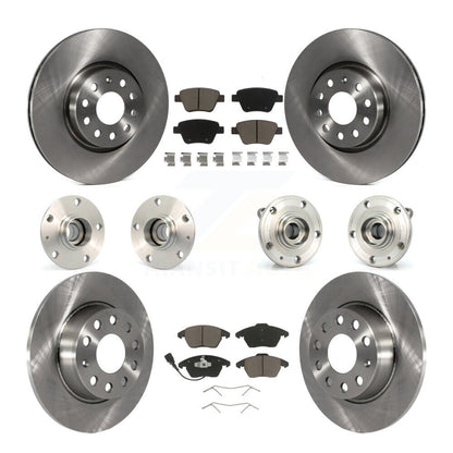 Hub Bearings Disc Brake Rotors And Pads Front Rear Kit (10Pc) For Volkswagen GTI