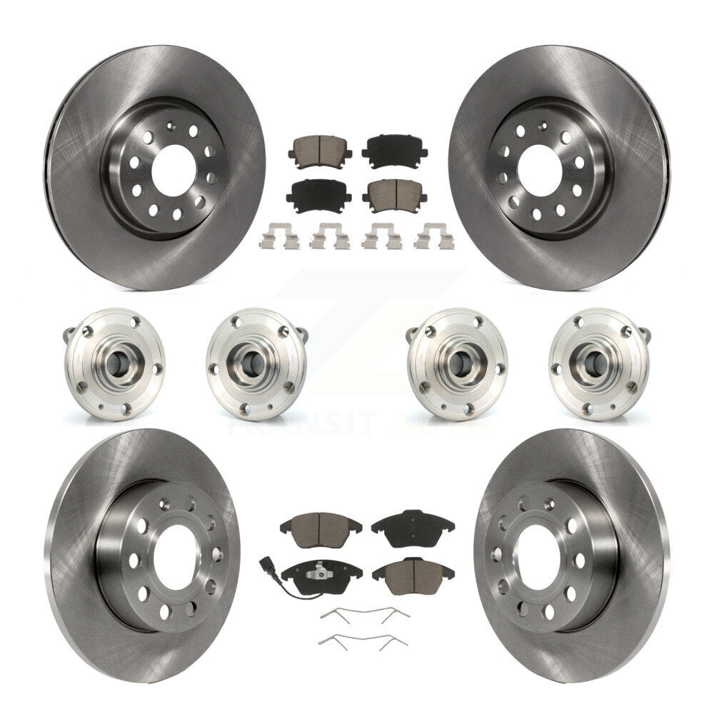 Hub Bearing Disc Brake Rotors And Pads Front Rear Kit (10Pc) For Audi A3 Quattro