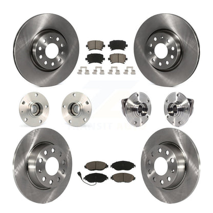 Hub Bearings Disc Brake Rotors And Pads Front Rear Kit (10Pc) For Volkswagen GTI