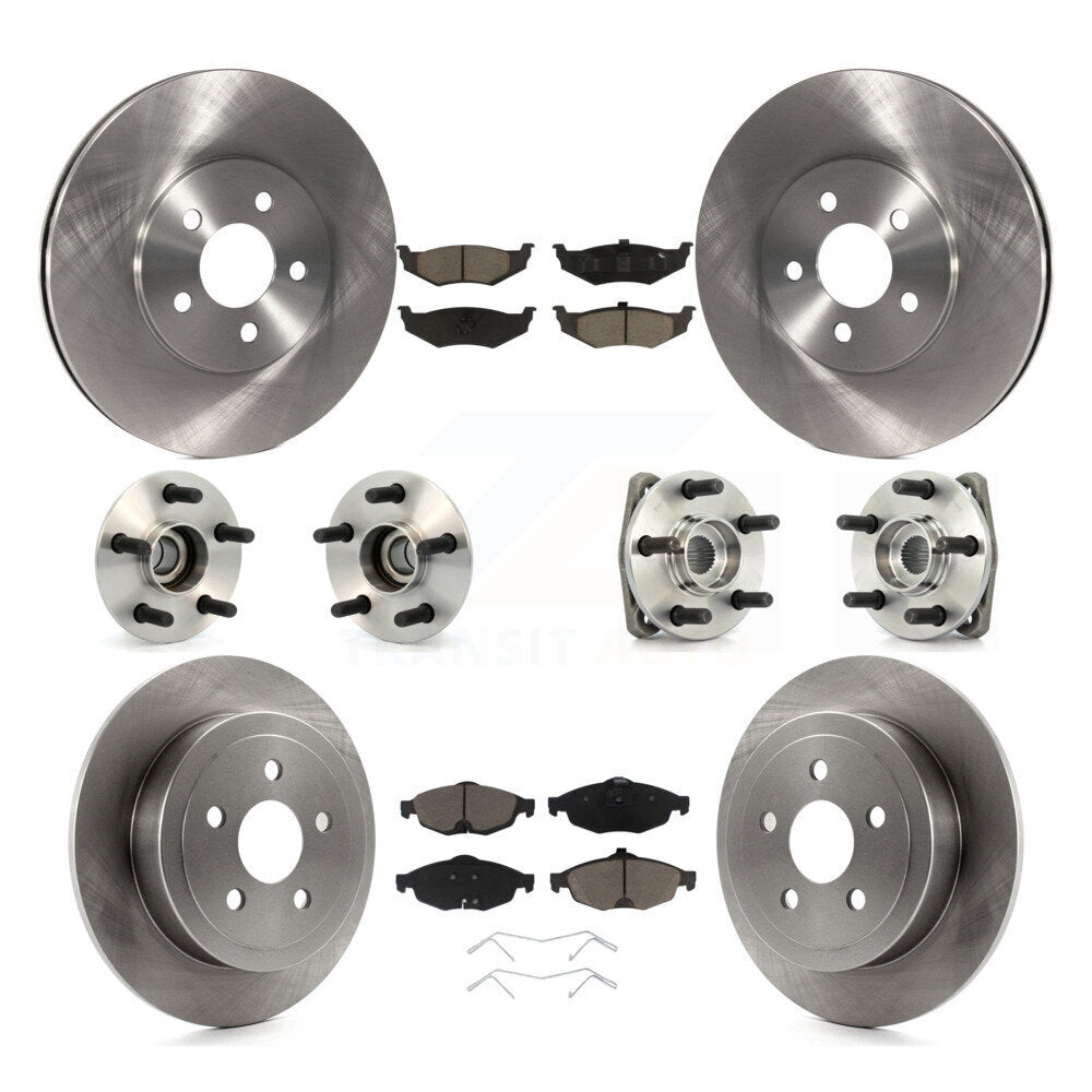 Hub Bearing Brake Rotor And Pad Front Rear Kit (10Pc) For Chrysler Sebring Dodge