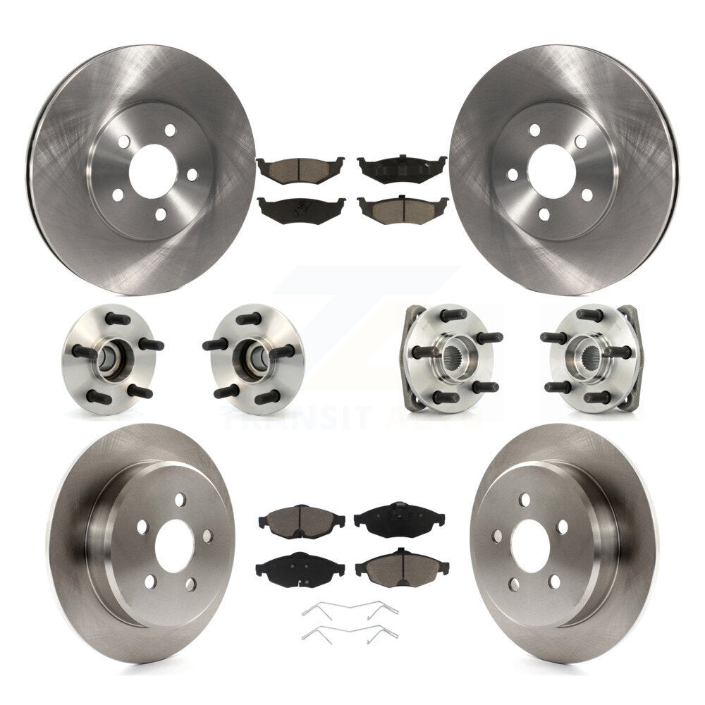 Hub Bearing Brake Rotor And Pad Front Rear Kit (10Pc) For Chrysler Sebring Dodge