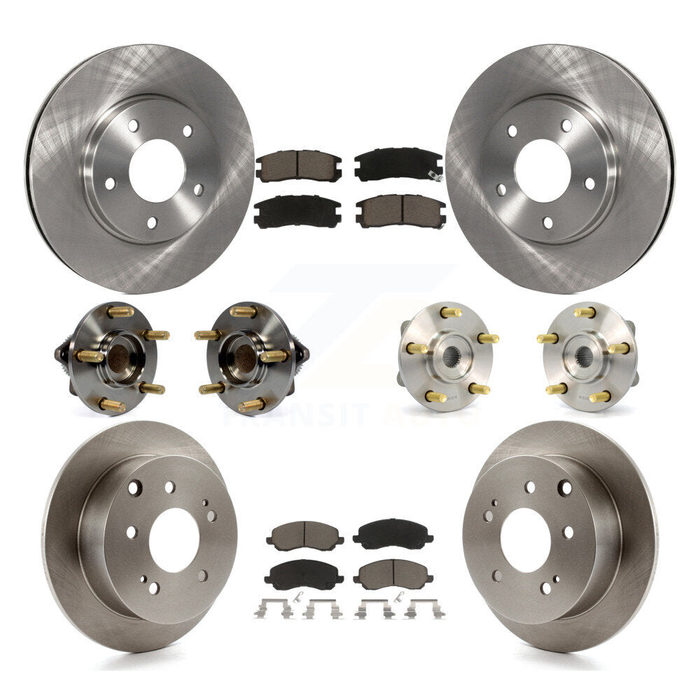 Hub Bearing Disc Brake Rotor And Pad Front Rear Kit (10Pc) For Mitsubishi Galant