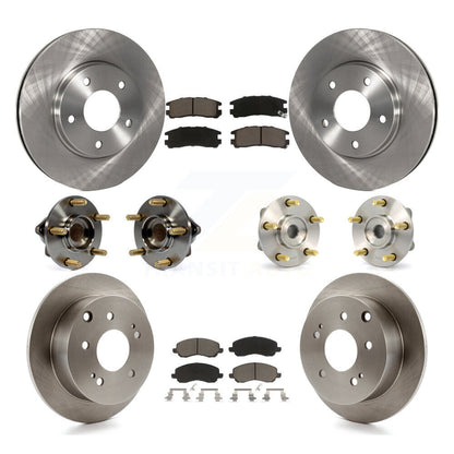 Hub Bearing Disc Brake Rotor And Pad Front Rear Kit (10Pc) For Mitsubishi Galant