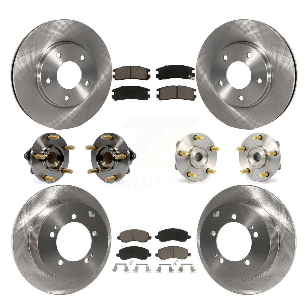 Hub Bearing Disc Brake Rotor & Pads Front Rear Kit (10Pc) For Mitsubishi Eclipse