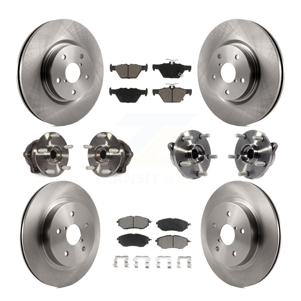 Hub Bearing Disc Brake Rotor Pad Front Rear Kit (10Pc) For Subaru Outback Legacy