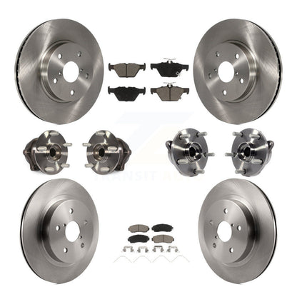 Hub Bearing Brake Rotor & Pad Front Rear Kit (10Pc) For 16-19 Subaru Legacy 2.5L