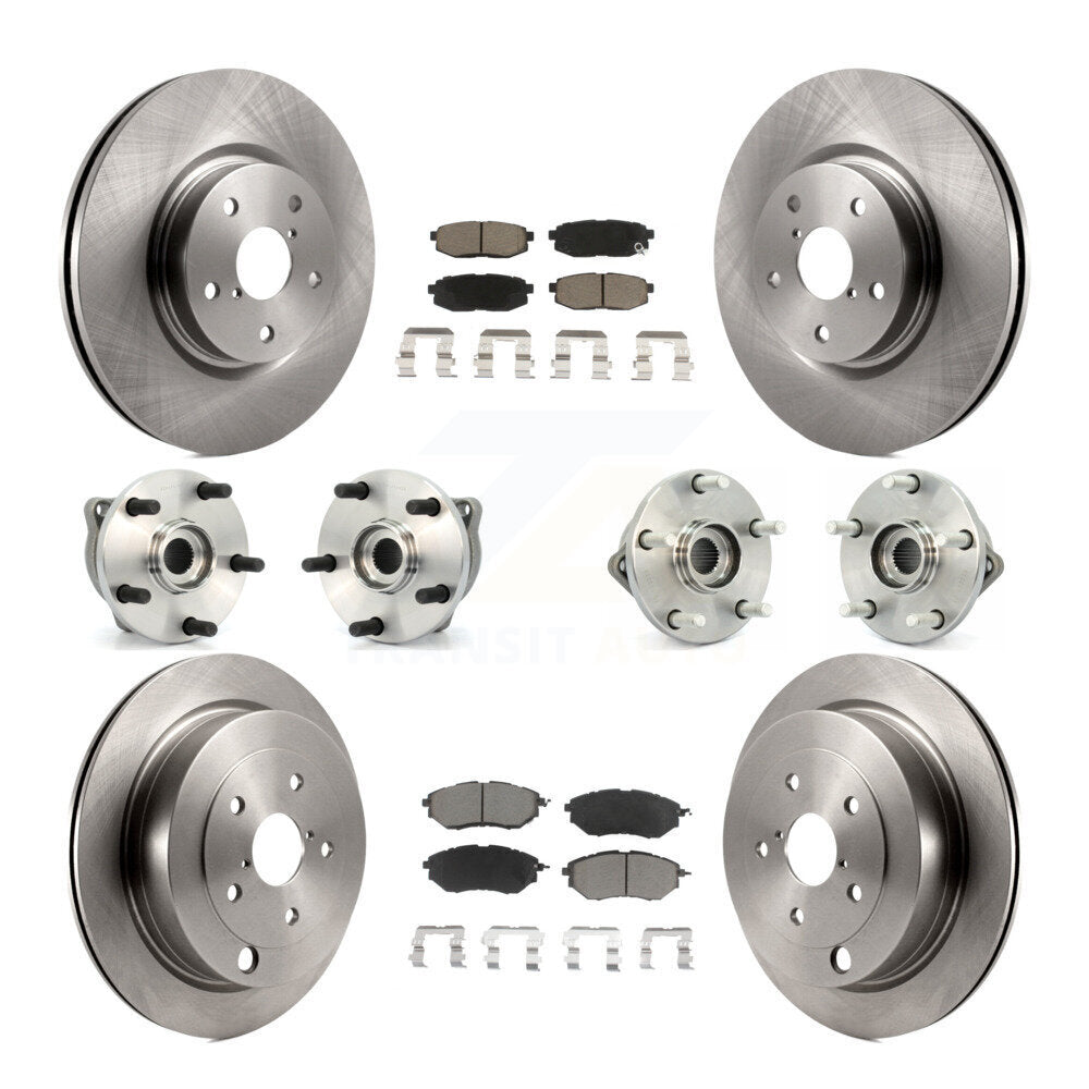 Hub Bearing Brake Rotor & Pad Front Rear Kit (10Pc) For 2008-2014 Subaru Tribeca