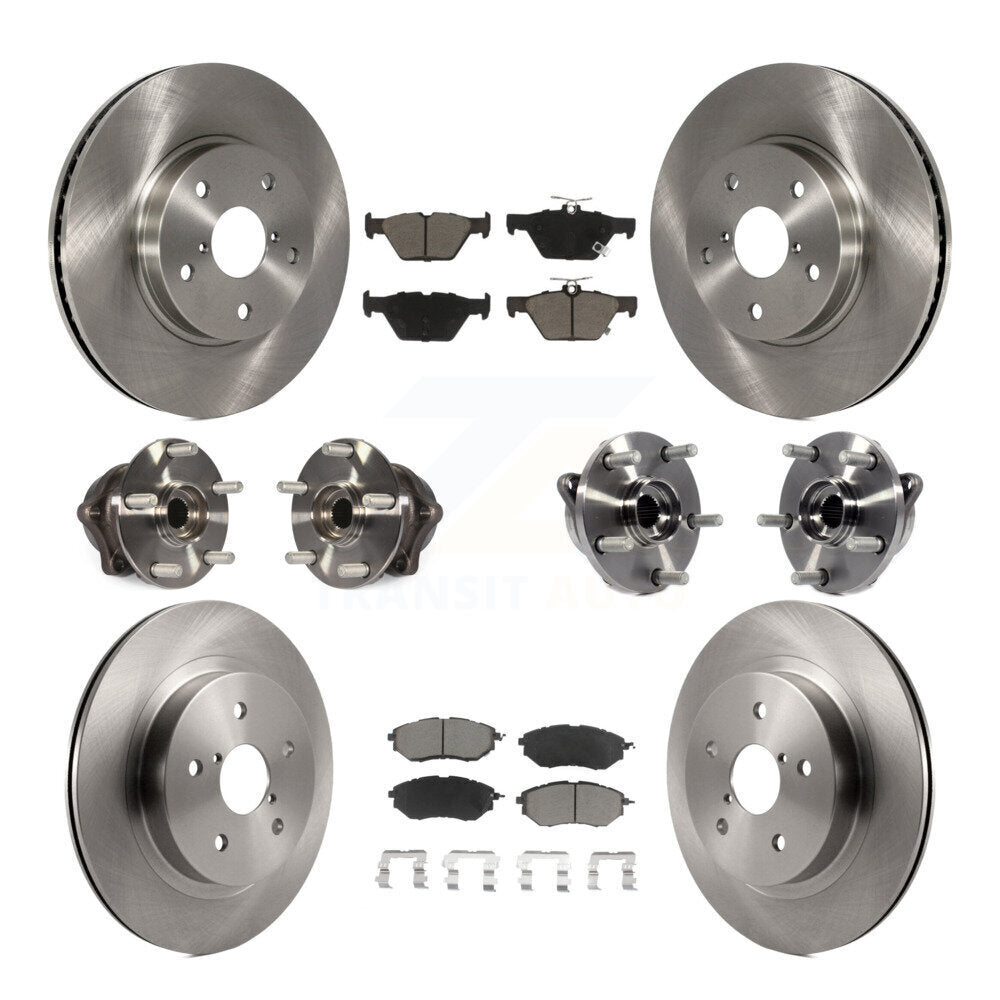 Hub Bearing Brake Rotor & Pads Front Rear Kit (10Pc) For 2015 Subaru Legacy 2.5L