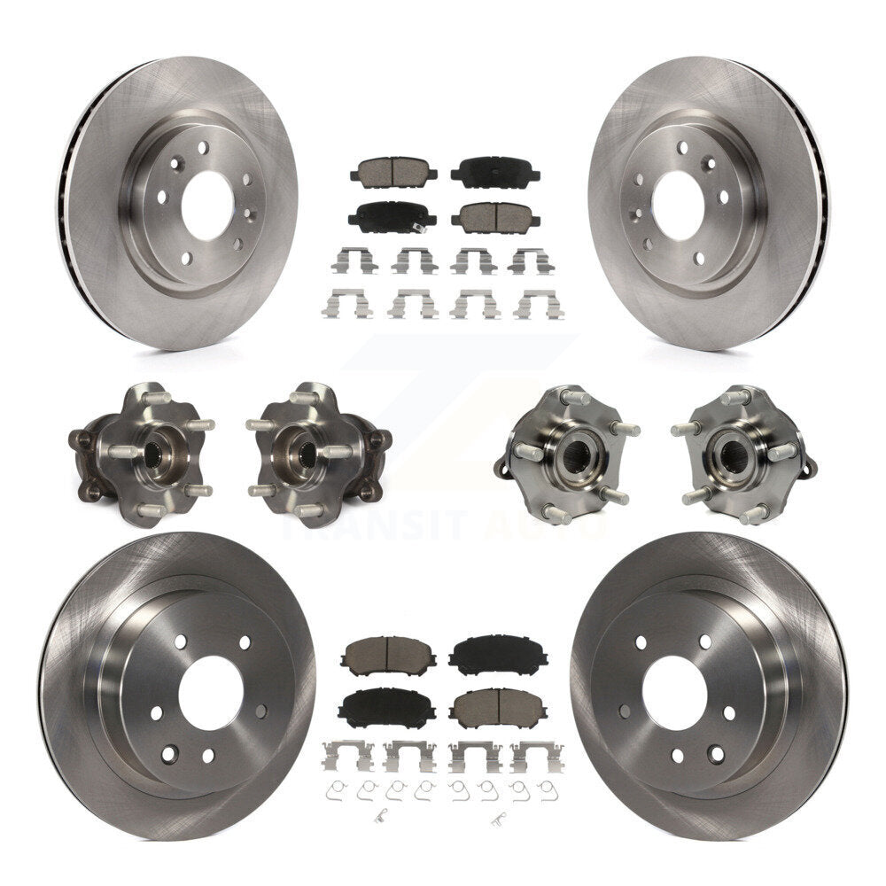 Hub Bearing Brake Rotor Pad Front Rear Kit (10Pc) For Nissan Rogue Sport Qashqai