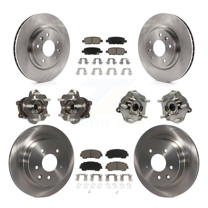 Hub Bearing Brake Rotor Pad Front Rear Kit (10Pc) For Nissan Rogue Sport Qashqai