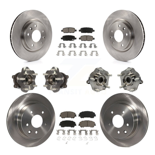 Hub Bearing Brake Rotor Pad Front Rear Kit (10Pc) For Nissan Rogue Sport Qashqai