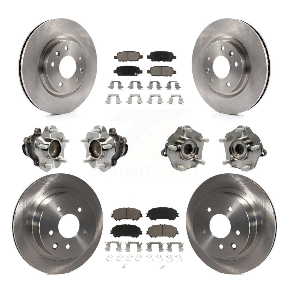 Hub Bearing Brake Rotor Pad Front Rear Kit (10Pc) For Nissan Rogue Sport Qashqai