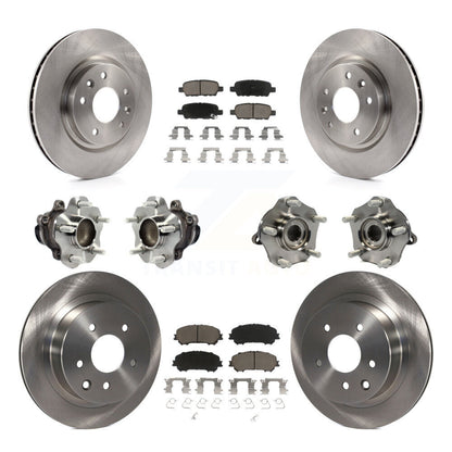 Hub Bearing Brake Rotor Pad Front Rear Kit (10Pc) For Nissan Rogue Sport Qashqai
