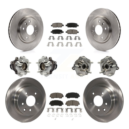 Hub Bearing Brake Rotor Pad Front Rear Kit (10Pc) For Nissan Rogue Sport Qashqai