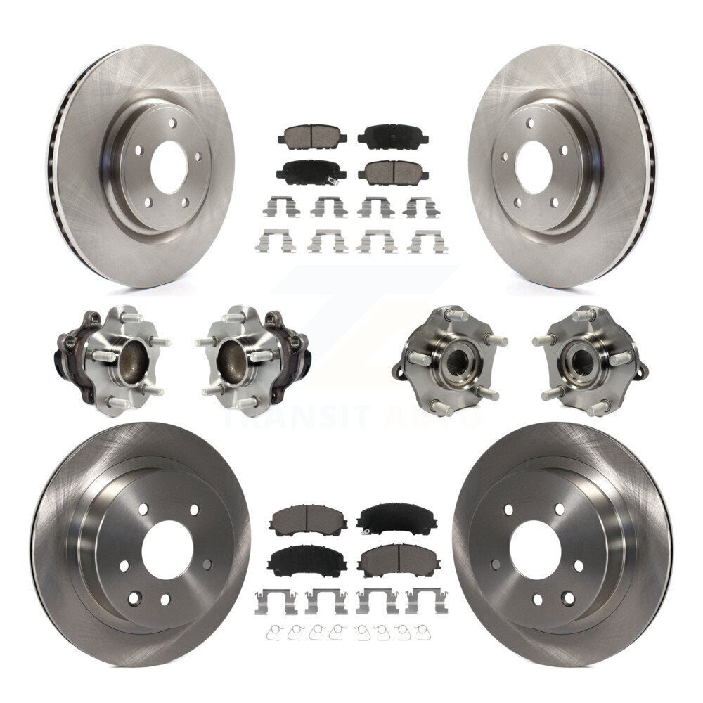 Hub Bearings Disc Brake Rotors And Pads Front Rear Kit (10Pc) For Nissan Rogue