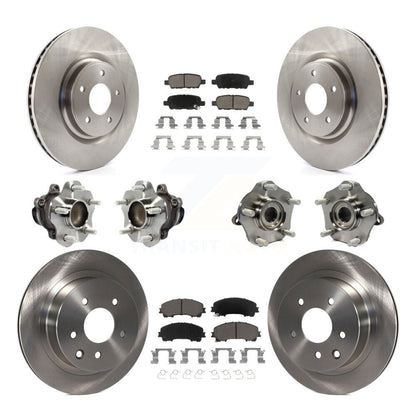 Hub Bearings Disc Brake Rotors And Pads Front Rear Kit (10Pc) For Nissan Rogue