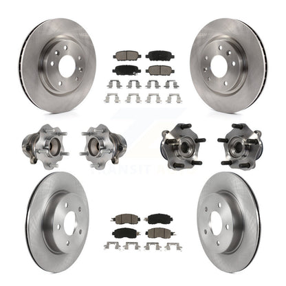 Hub Bearings Disc Brake Rotors And Pads Front Rear Kit (10Pc) For Nissan LEAF