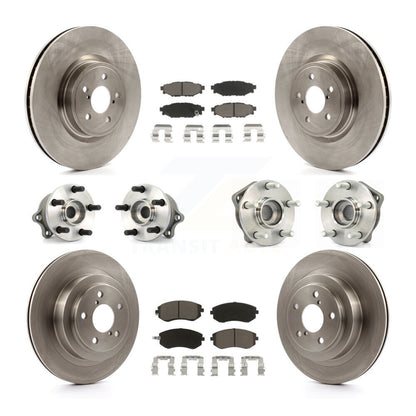 Hub Bearings Disc Brake Rotors And Pads Front Rear Kit (10Pc) For Subaru Legacy