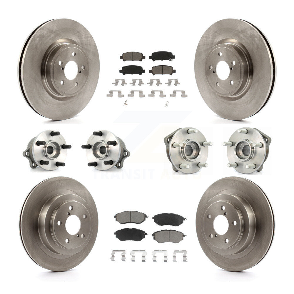 Hub Bearings Disc Brake Rotors And Pads Front Rear Kit (10Pc) For Subaru Legacy