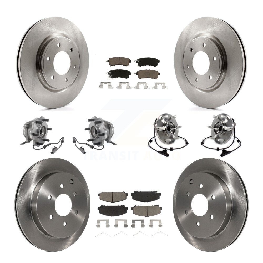 Hub Bearing Brake Rotor Pads Front Rear Kit (10Pc) For INFINITI QX80 Nissan QX56