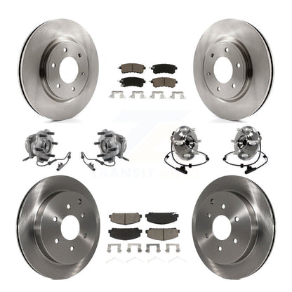 Hub Bearing Brake Rotor Pads Front Rear Kit (10Pc) For INFINITI QX80 Nissan QX56