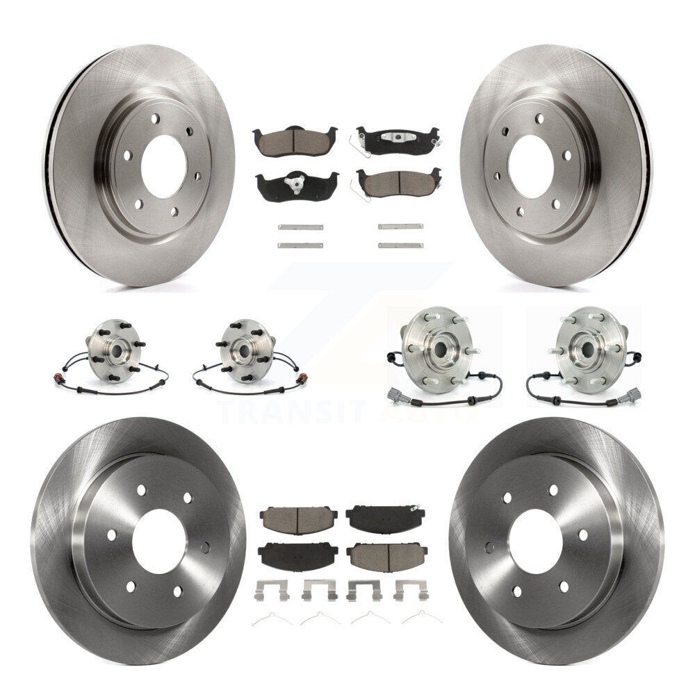Hub Bearing Brake Rotor And Pad Front Rear Kit (10Pc) For Nissan Armada INFINITI