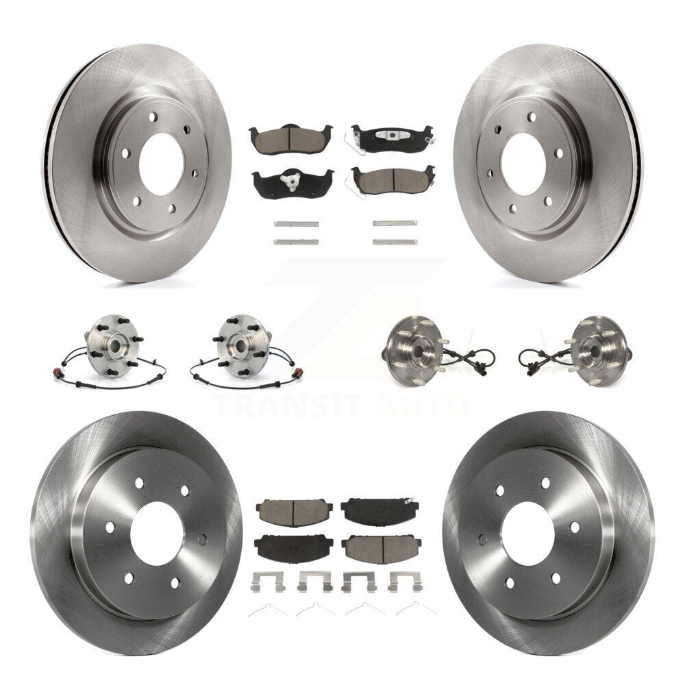 Hub Bearings Disc Brake Rotors And Pads Front Rear Kit (10Pc) For Nissan Armada