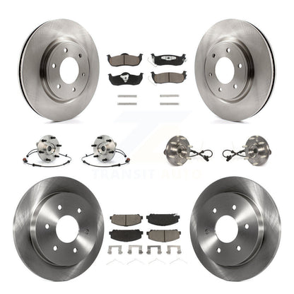 Hub Bearings Disc Brake Rotors And Pads Front Rear Kit (10Pc) For Nissan Armada