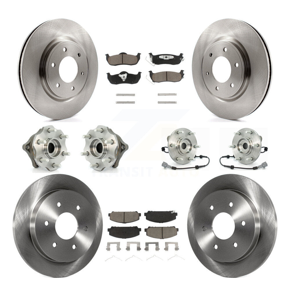 Hub Bearings Disc Brake Rotors And Pads Front Rear Kit (10Pc) For Nissan Armada