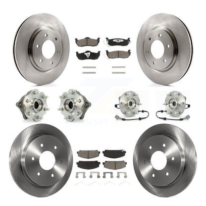 Hub Bearings Disc Brake Rotors And Pads Front Rear Kit (10Pc) For Nissan Armada