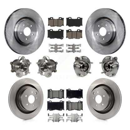 Hub Bearing Brake Rotor Pad Front Rear Kit (10Pc) For 2009-2013 INFINITI G37 RWD