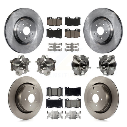 Hub Bearings Disc Brake Rotors And Pads Front Rear Kit (10Pc) For INFINITI FX50