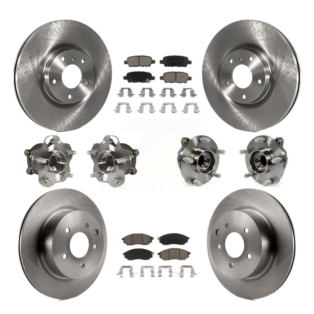 Hub Bearing Brake Rotor & Pads Front Rear Kit (10Pc) For INFINITI EX35 QX50 EX37