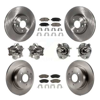 Hub Bearing Brake Rotor & Pads Front Rear Kit (10Pc) For INFINITI EX35 QX50 EX37