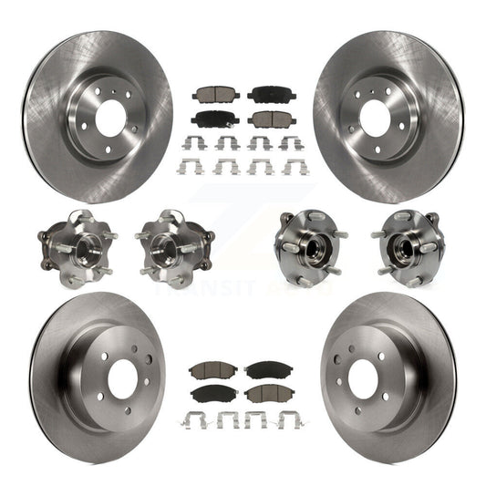 Hub Bearing Brake Rotor & Pads Front Rear Kit (10Pc) For INFINITI EX35 QX50 EX37