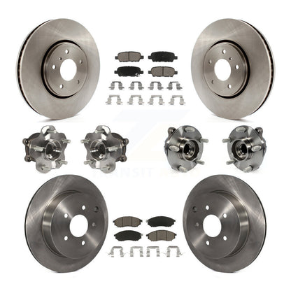 Hub Bearing Brake Rotor And Pad Front Rear Kit (10Pc) For INFINITI FX35 FX37 RWD