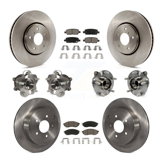 Hub Bearing Brake Rotor And Pad Front Rear Kit (10Pc) For INFINITI FX35 FX37 RWD