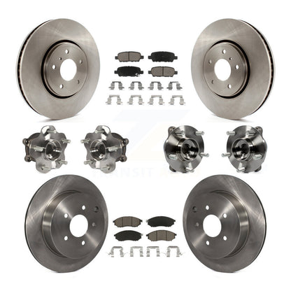 Hub Bearing Brake Rotor And Pad Front Rear Kit (10Pc) For INFINITI FX35 FX37 AWD