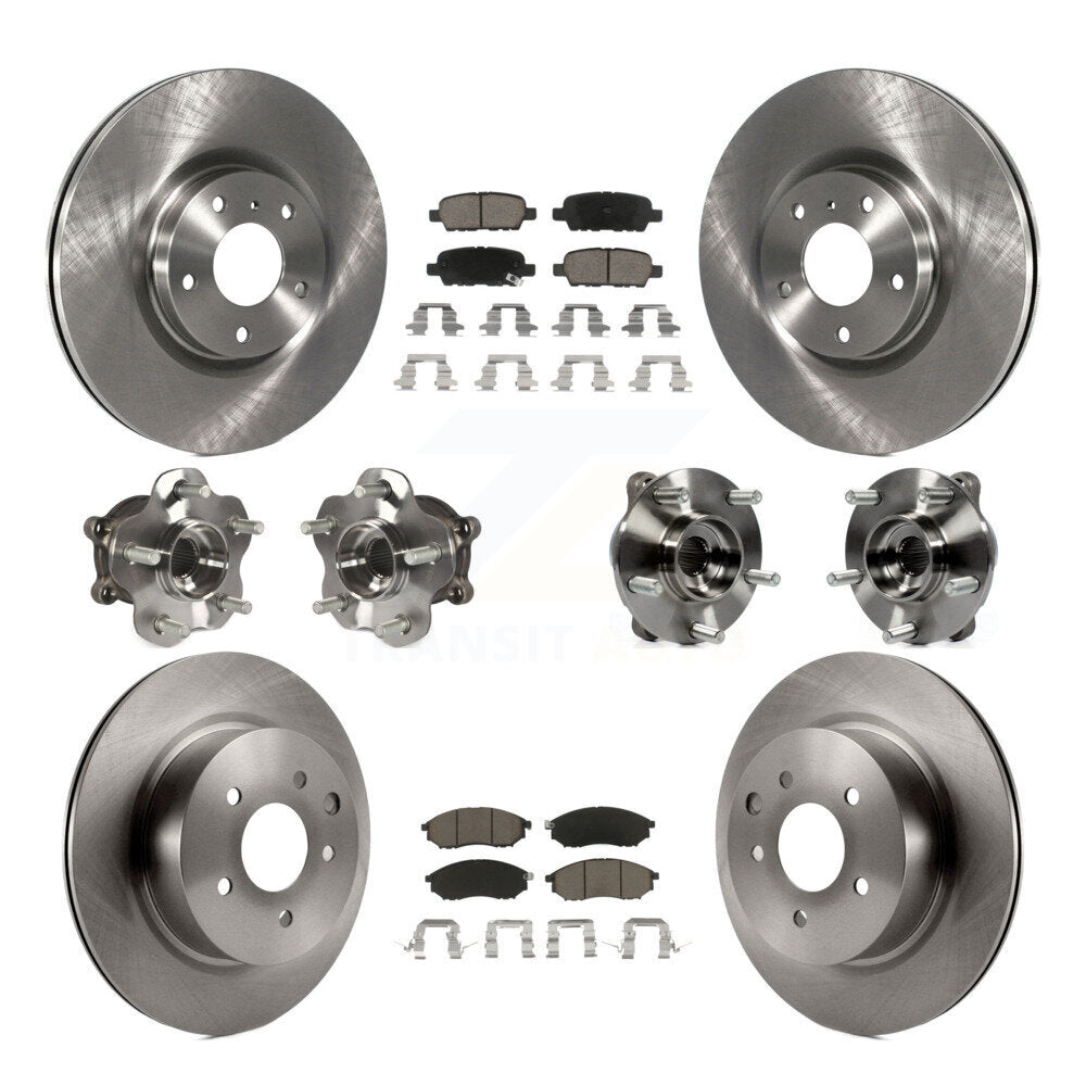 Hub Bearing Brake Rotor Pad Front Rear Kit (10Pc) For INFINITI G37 EX35 QX50 G25