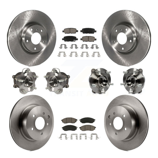 Hub Bearing Brake Rotor Pad Front Rear Kit (10Pc) For INFINITI G37 EX35 QX50 G25