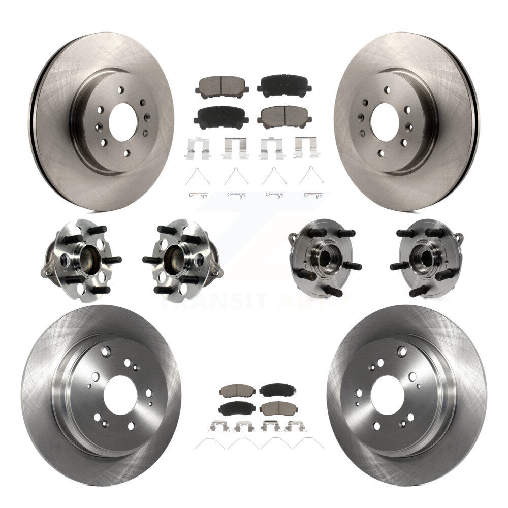 Hub Bearing Brake Rotor & Pads Front Rear Kit (10Pc) For 2011-2014 Honda Odyssey