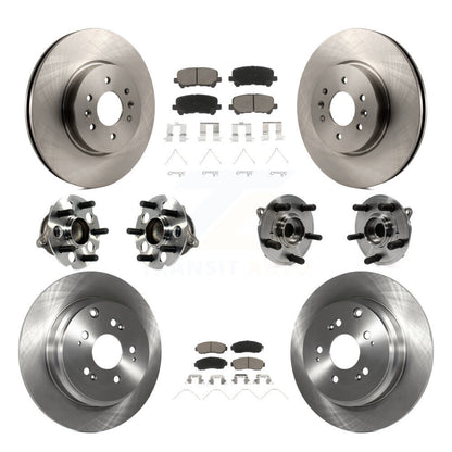 Hub Bearing Brake Rotor & Pads Front Rear Kit (10Pc) For 2011-2014 Honda Odyssey