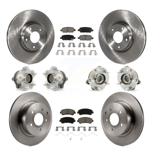 Hub Bearings Disc Brake Rotors And Pads Front Rear Kit (10Pc) For Nissan Maxima