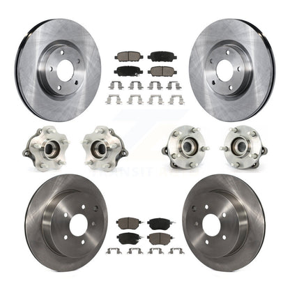 Hub Bearing Brake Rotor & Pads Front Rear Kit (10Pc) For 03-04 Nissan Murano AWD