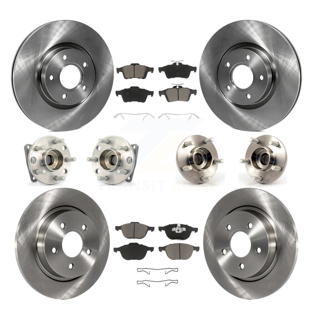 Hub Bearing Disc Brake Rotor And Pad Front Rear Kit (10Pc) For Volvo S40 V50 AWD