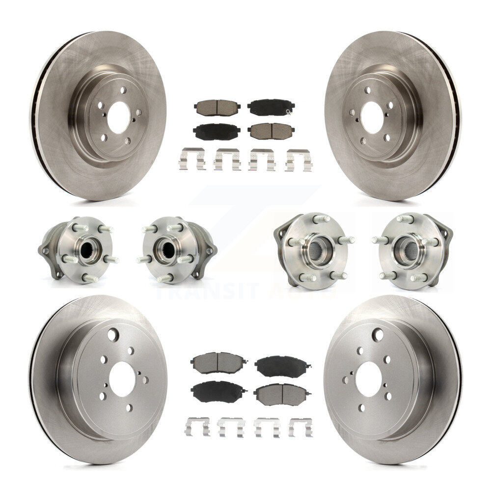 Hub Bearing Disc Brake Rotor Pad Front Rear Kit (10Pc) For Subaru Outback Legacy
