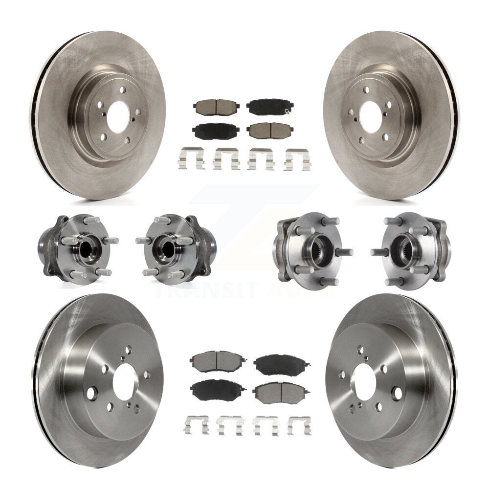 Hub Bearing Disc Brake Rotor Pads Front Rear Kit (10Pc) For Subaru Forester 2.0L